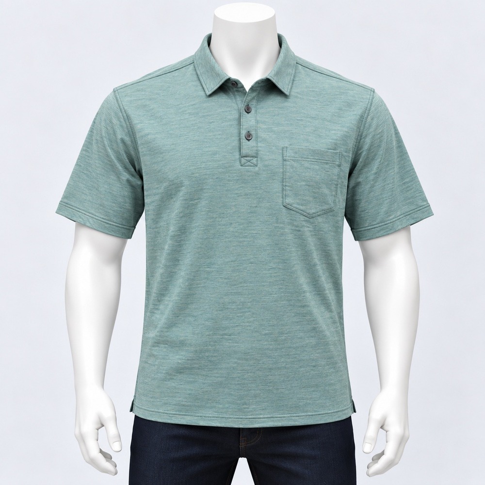Weatherproof Vintage Polo Shirt Mens Medium Blue Waffle Knit Short Sleeve Pocket